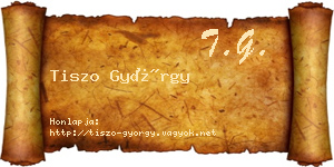 Tiszo György névjegykártya